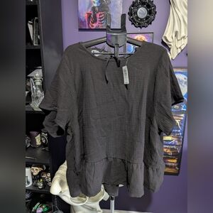 Torrid Black Textured Blouse